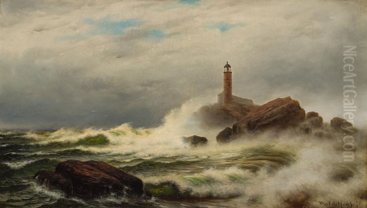 Lighthouse Oil Painting by Willem Frederik de Haas