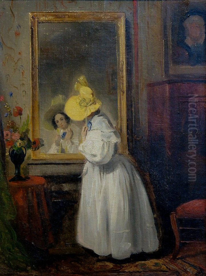 Portrait de mademoiselle Elisa Journet Oil Painting by Jean Gigoux