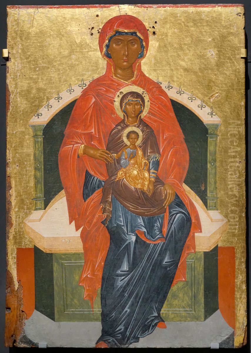 The Virgin, Saint Anne, and Christ Oil Painting by Angelos Akotantos