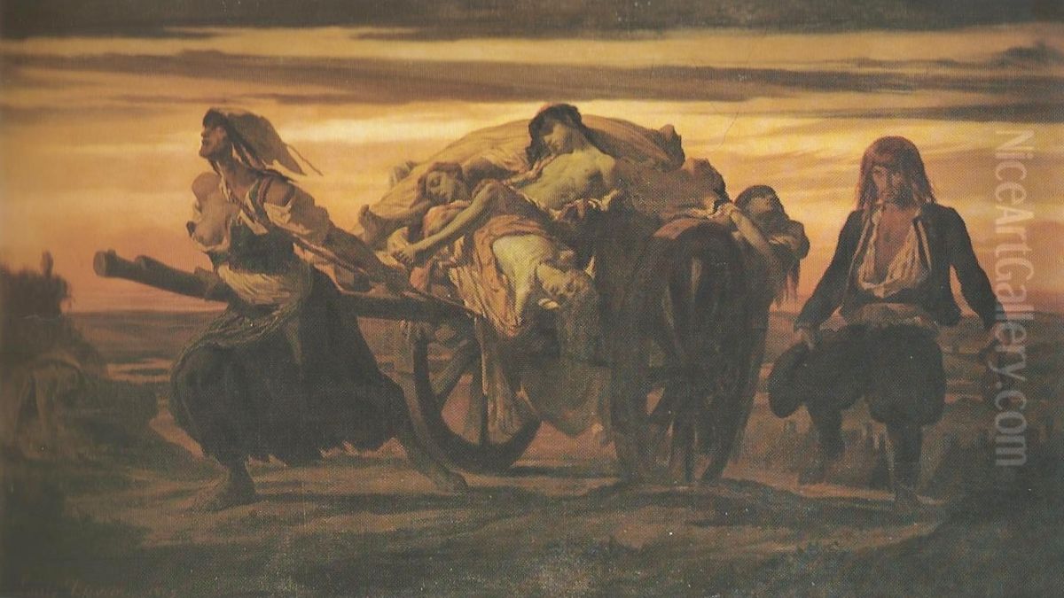 La peste d'Elliant Oil Painting by Louis Duveau