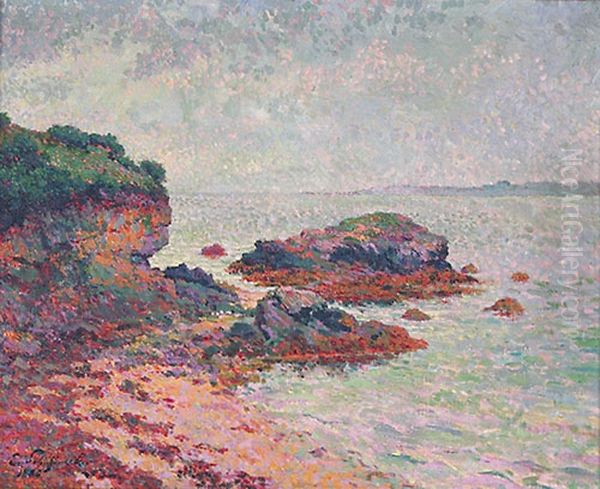 Rocky Coast in Brittany Oil Painting by Emile Schuffenecker
