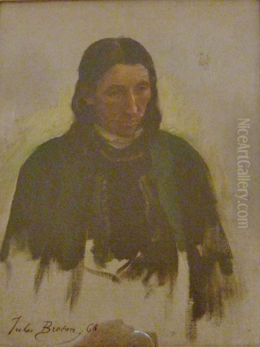 Lebedeaude Kerlaz Oil Painting by Jules Breton