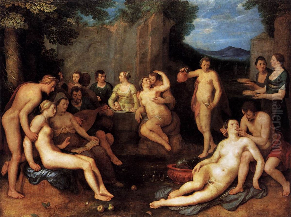 Temperance Oil Painting by Cornelis van Haarlem