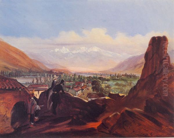 Hacenda dos En La Canada Oil Painting by Johann Moritz Rugendas