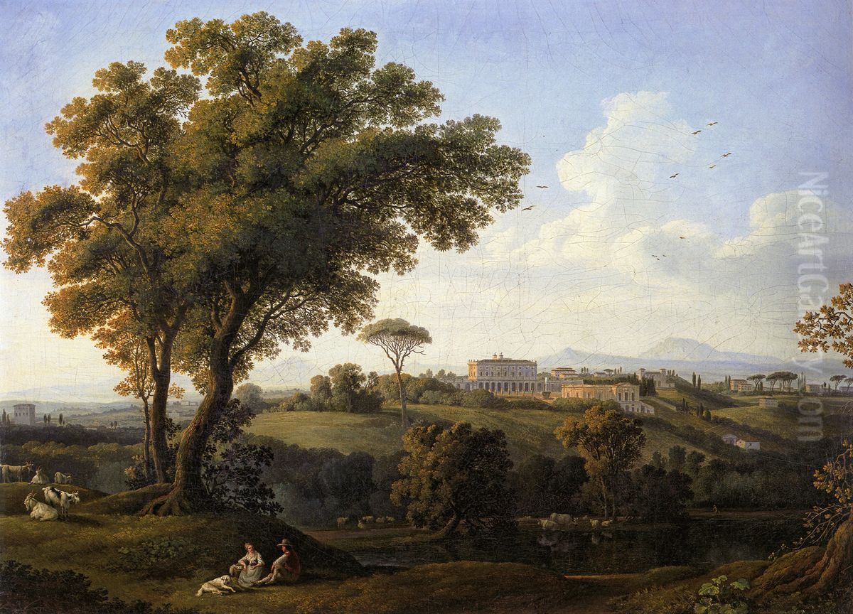 View of Villa Albani in Rome Oil Painting by Jacob Philipp Hackert