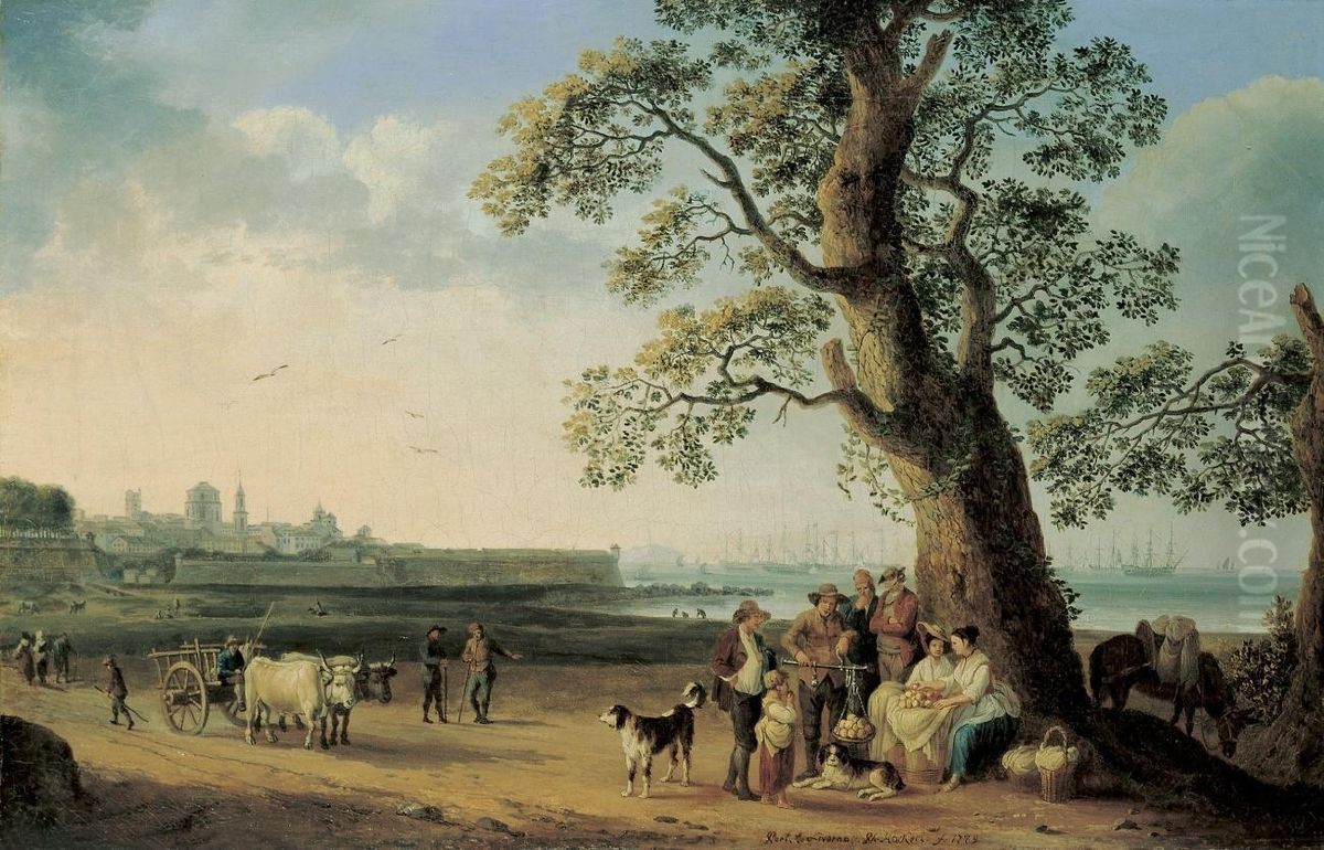 Der Hafen von Livorno I Oil Painting by Jacob Philipp Hackert