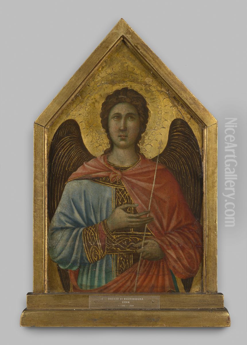 Angel Oil Painting by Duccio Di Buoninsegna