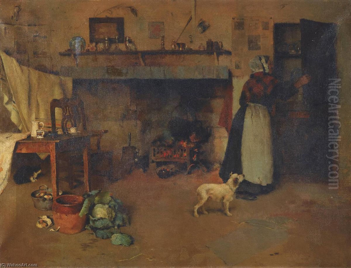 Old Mother Hubbard Oil Painting by unknown
