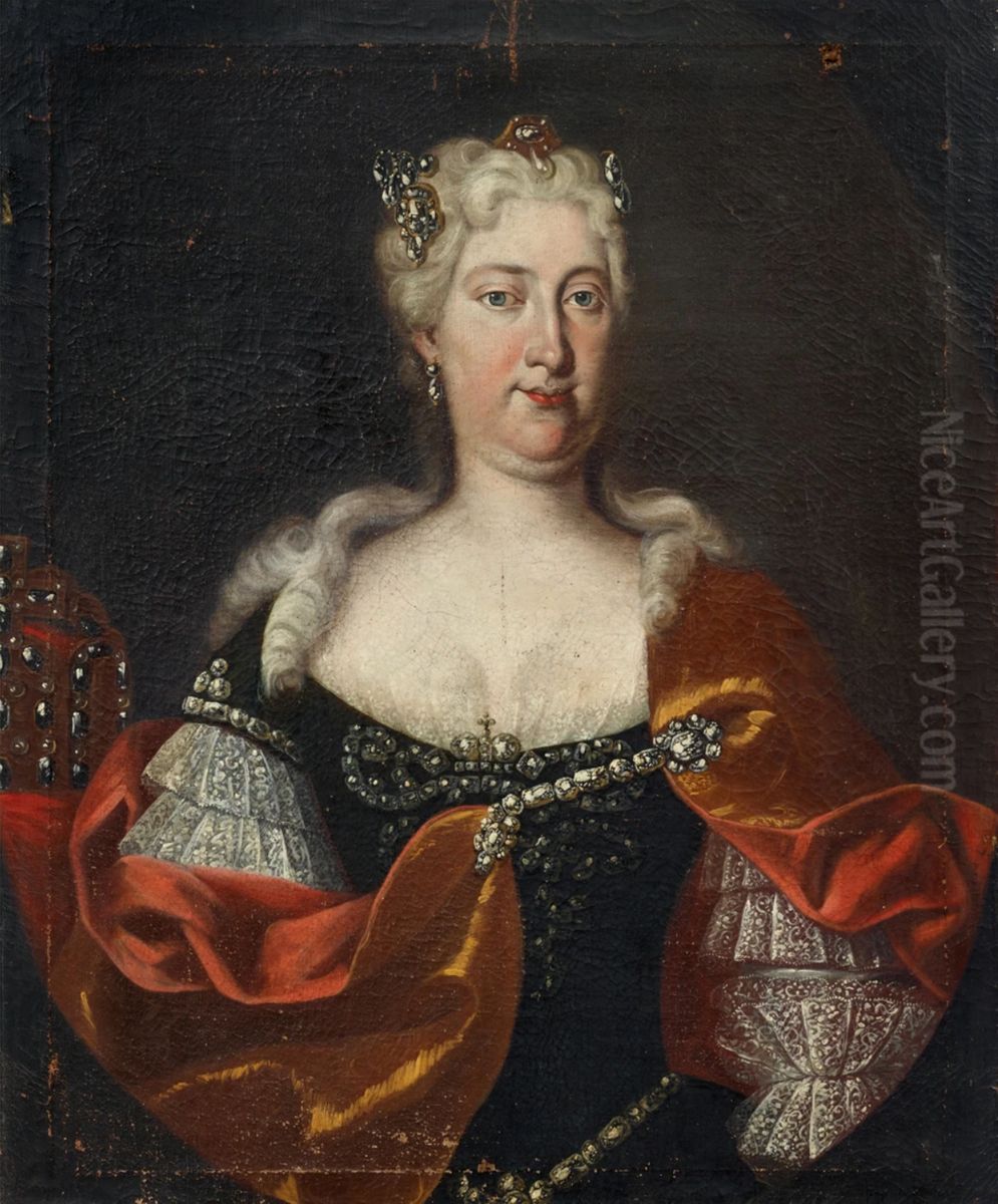 Portrait ofElisabeth Christine of Brunswick-Wolfenbuttel(1691-1750), wife ofCharles VI, Holy Roman Emperor Oil Painting by Unidentified painter