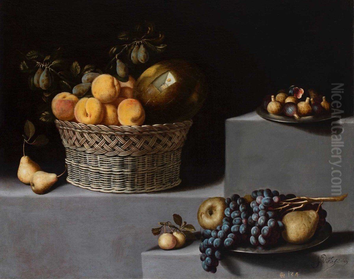 Still Life with Basket and Fruit Oil Painting by Juan Van Der Hamen