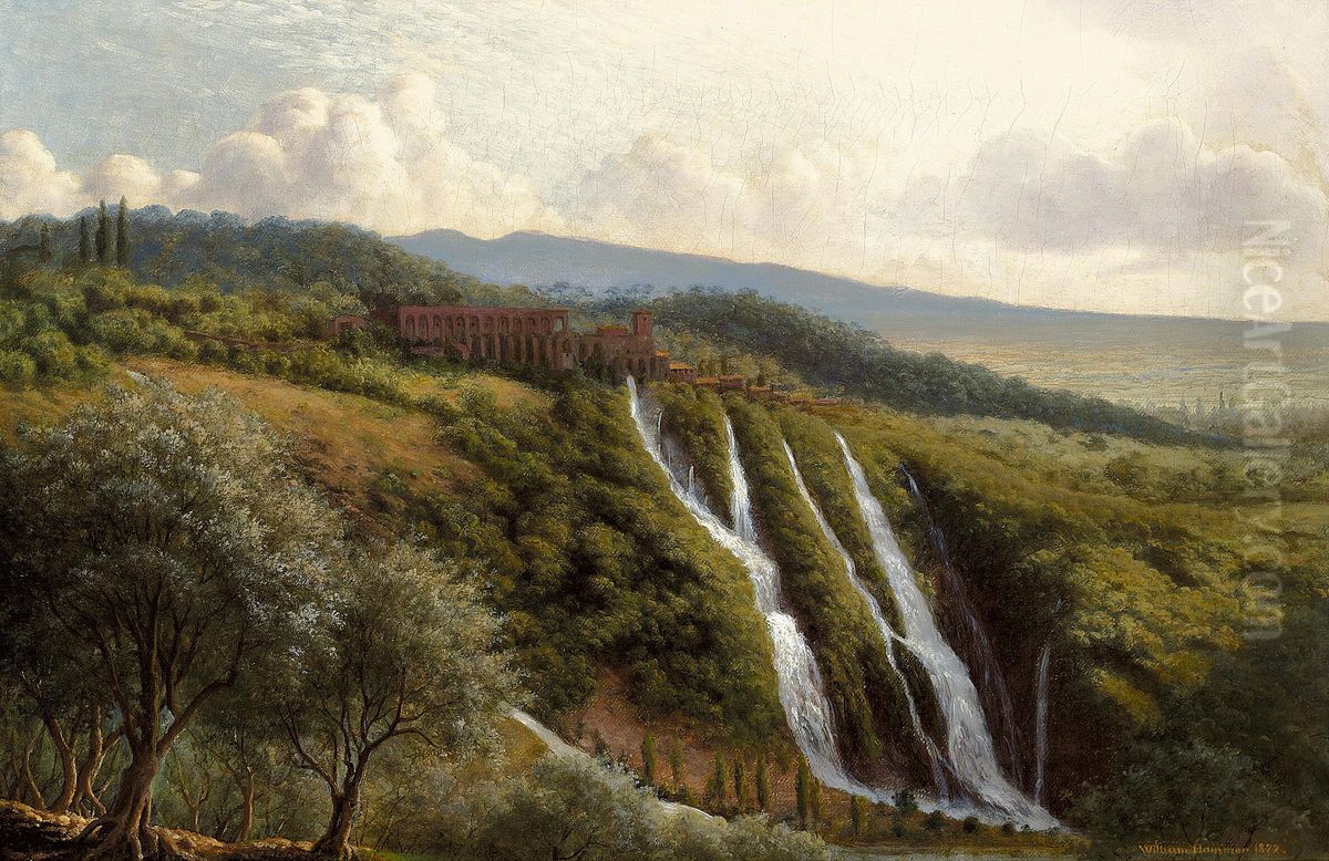 Landscape at Tivoli, Italy. Oil Painting by William Hammer