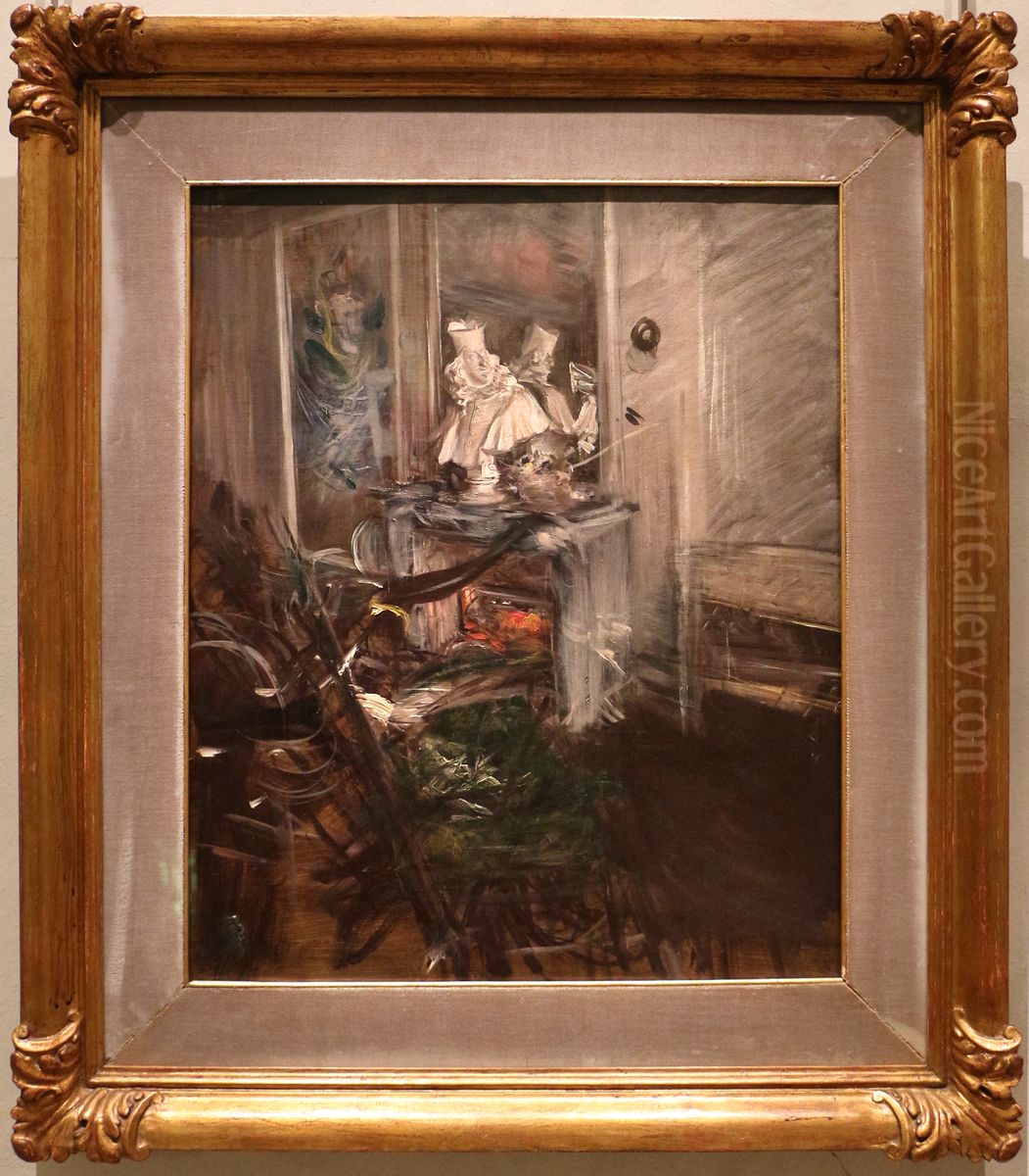 Le << Cardinal >> du Bernin dans la chambre du peintre Oil Painting by Giovanni Boldini