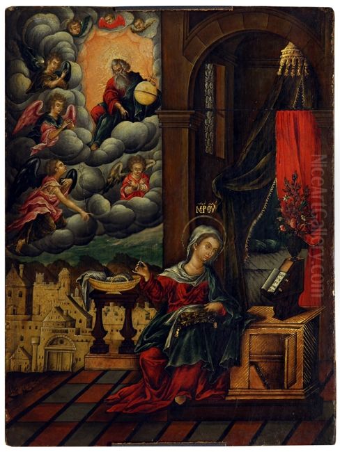 Annunciation Oil Painting by Theodore Poulakis