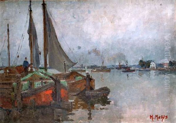 Segelboote Oil Painting by Hanna Mehls