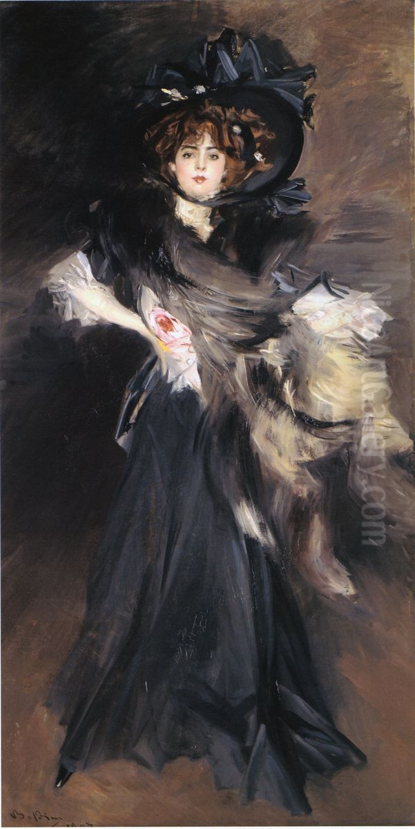 Portrait de Mlle Lantelme Oil Painting by Giovanni Boldini