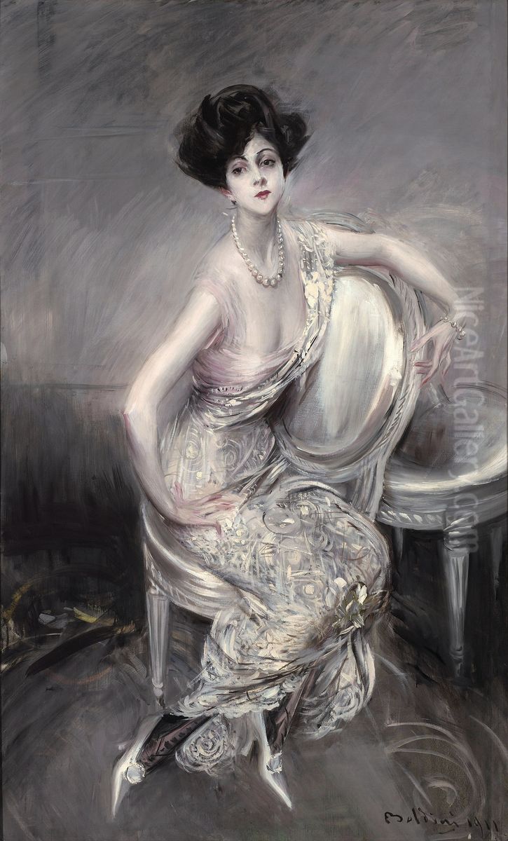 Portrait de Rita de Acosta Lydig assise Oil Painting by Giovanni Boldini