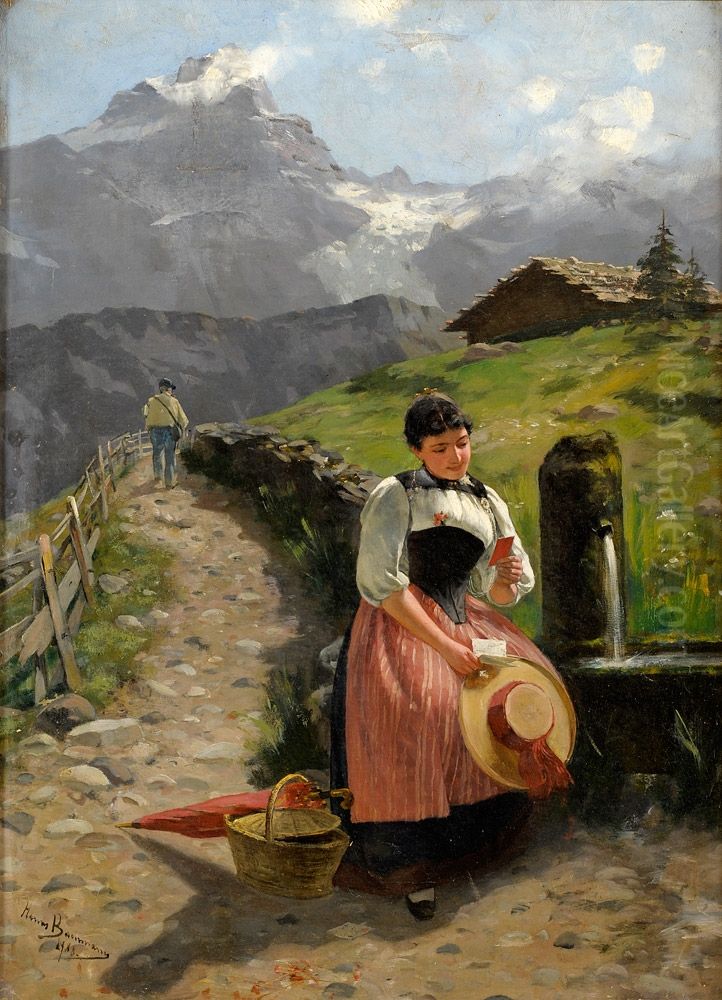 Das Foto vom Liebsten. Oil Painting by Hans Bachmann