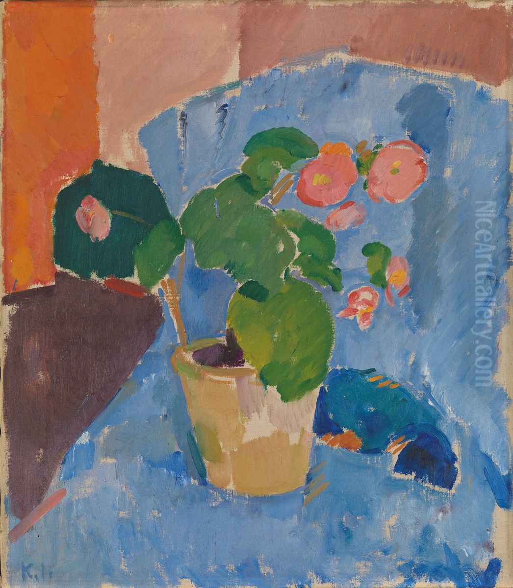 Still Life with Begonia Oil Painting by Karl Isakson