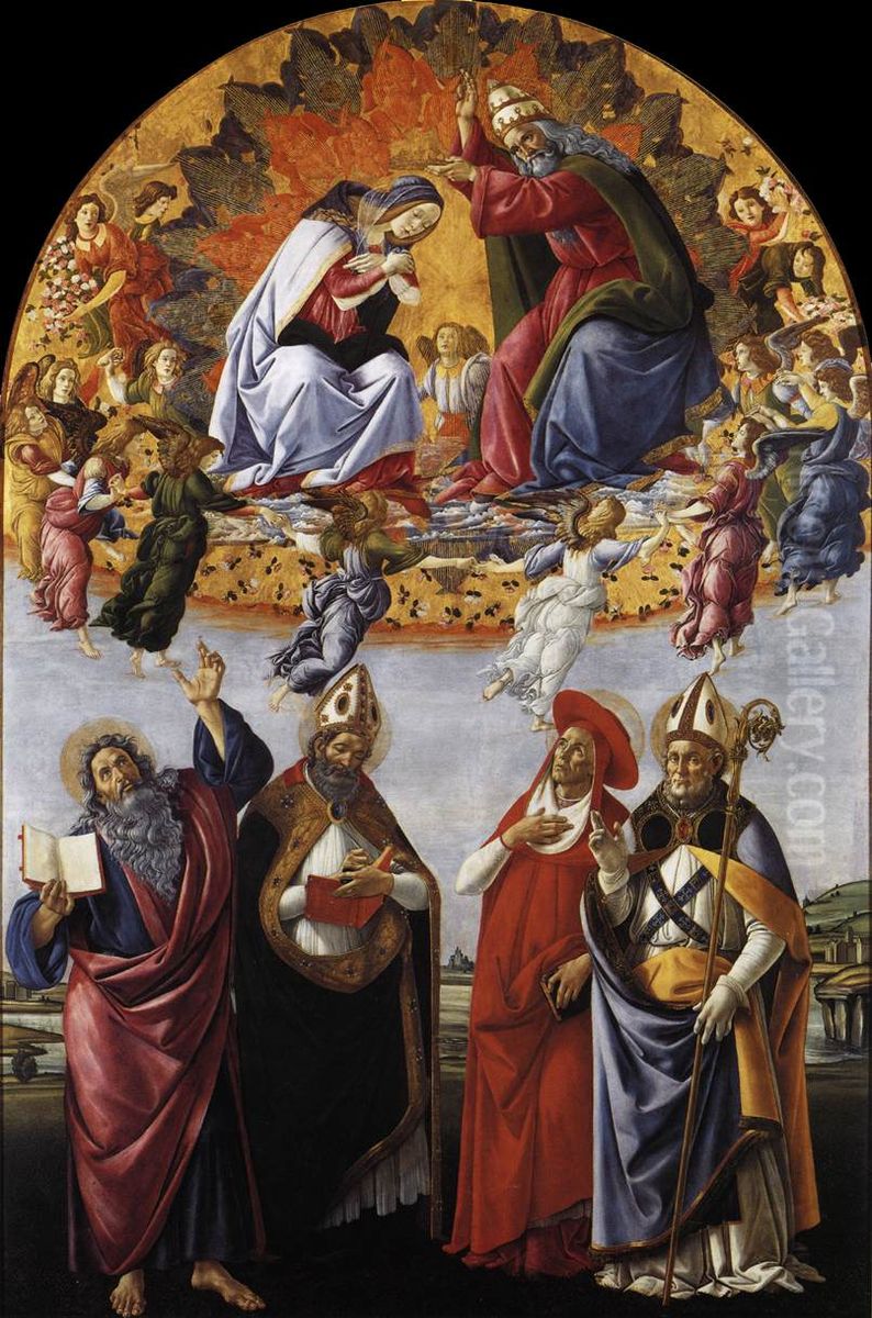 Coronation of the Virgin (San Marco Altarpiece) Oil Painting by Sandro Botticelli