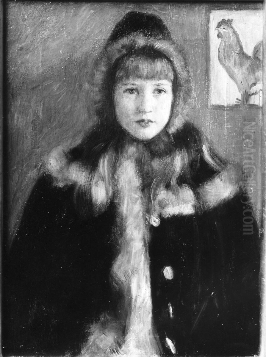 Karen Inga Basker Werenskiold Oil Painting by Erik Werenskiold