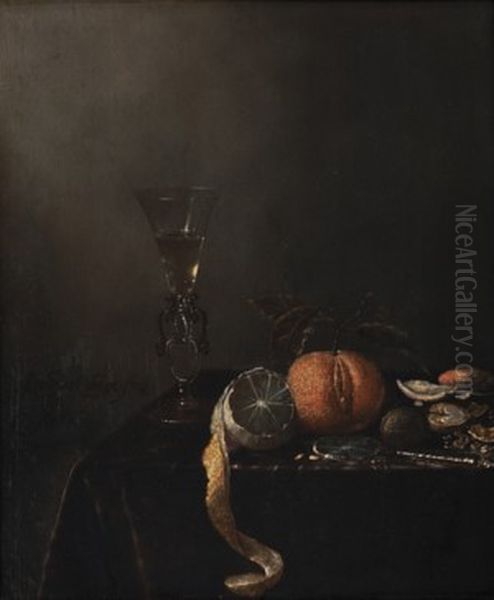 Still life with fruit and wine glass Oil Painting by Jan Jansz van de Velde