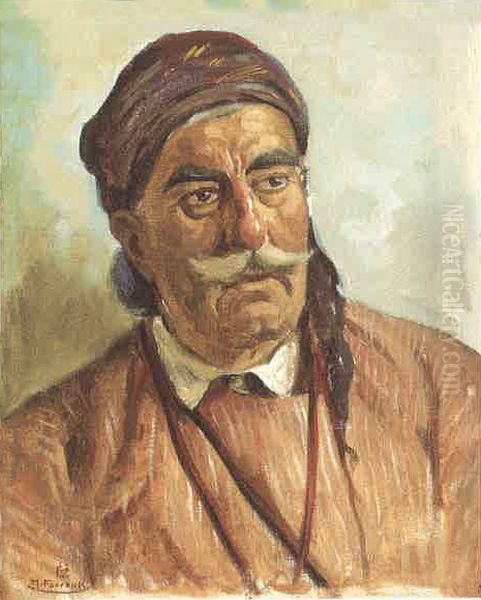 bwrtryh lqwaas. Oil Painting by Moustafa Farroukh