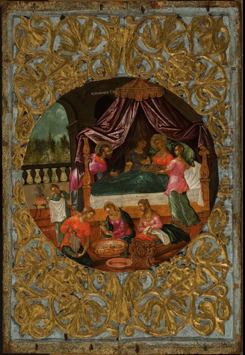 Nativity of Mary Oil Painting by Elias Moskos