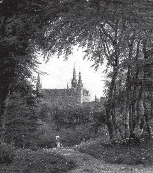 Frederiksborg Oil Painting by F.C. Kiaerskou