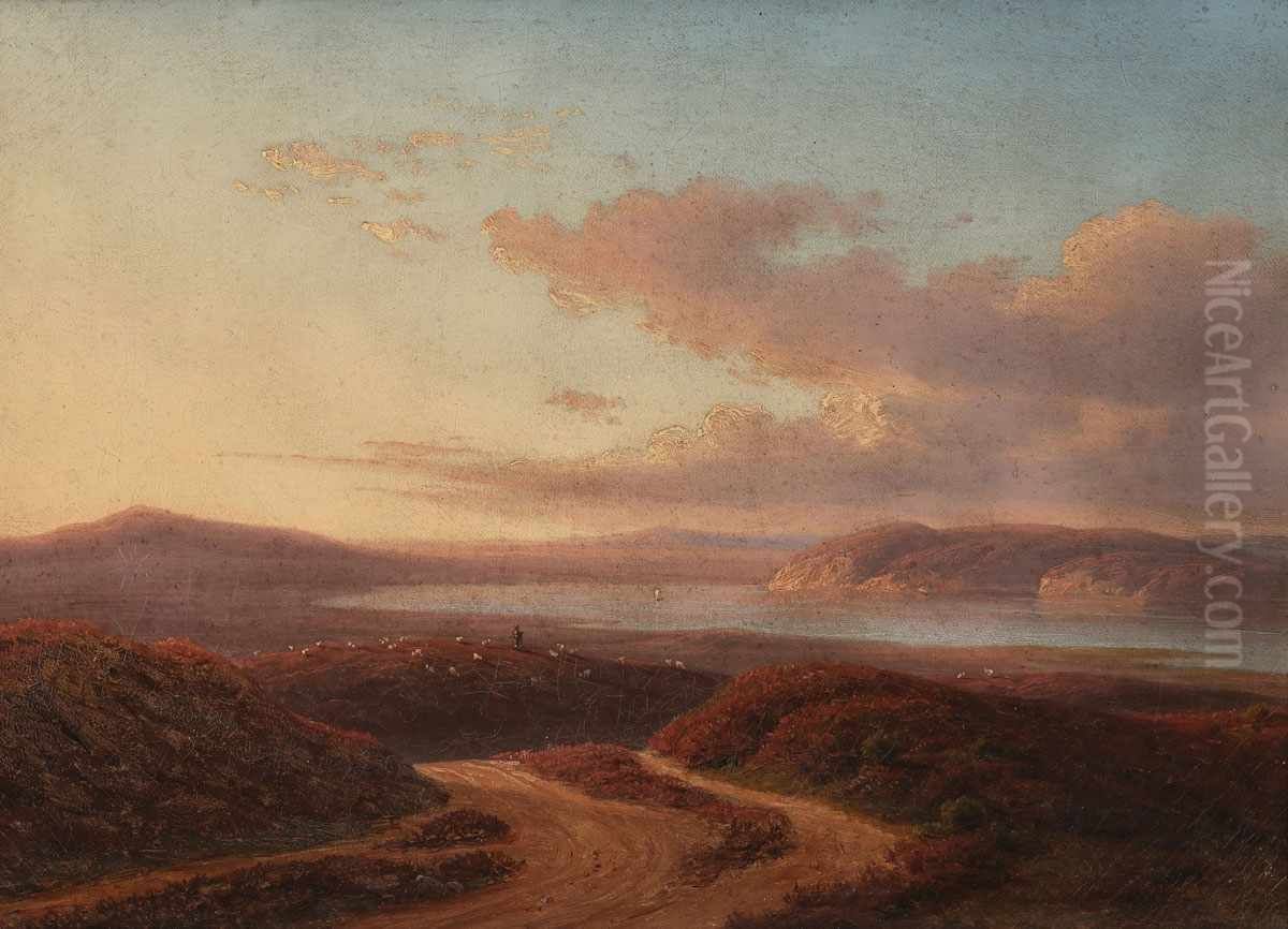 Danish heathland Oil Painting by F.C. Kiaerskou