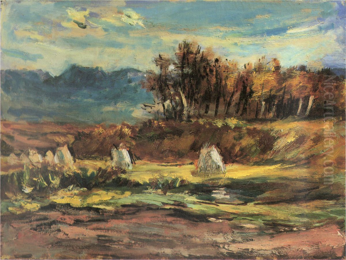 Late Autumn Oil Painting by Kinjiro Kida