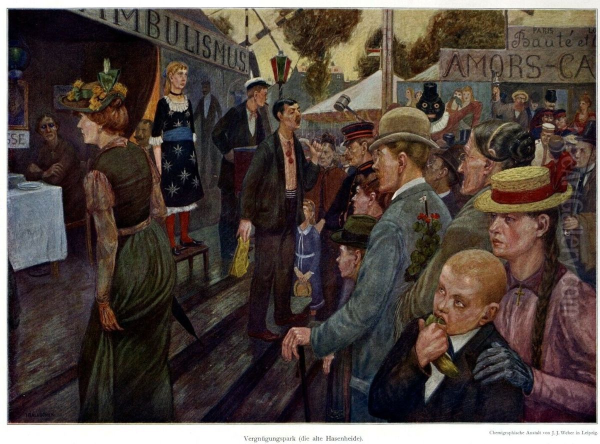 Vergnugungspark (die alte Hasenheide) Oil Painting by Hans Baluschek