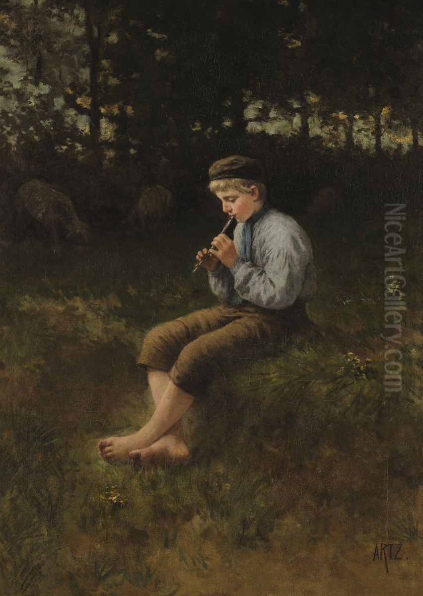 Idyll Oil Painting by David Adolph Constanz Artz