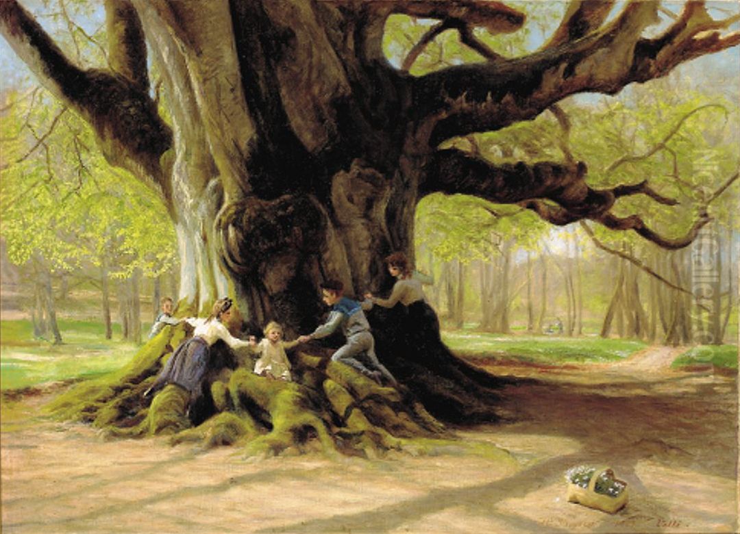 The great beech at Vallo. Oil Painting by Hans Ole Brasen