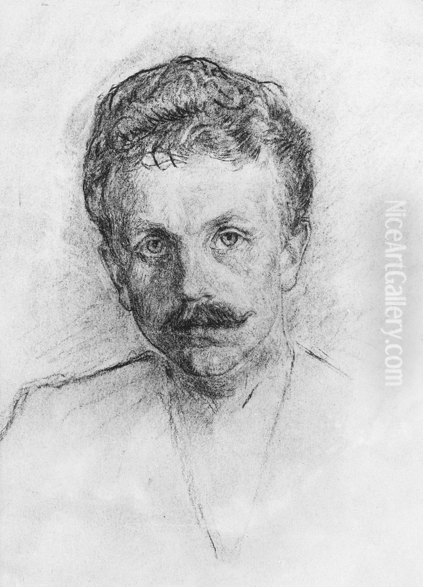 Self-portrait Oil Painting by August Eiebakke