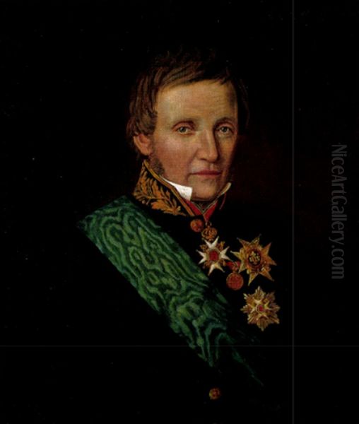 Jorgen Herman Vogt Oil Painting by Christopher Pritzier Meidell