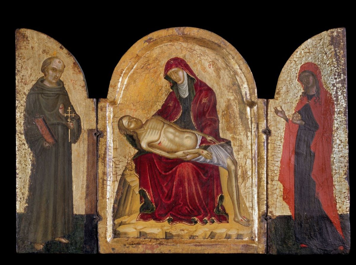 Pieta Triptych Oil Painting by Nikolaos Tzafouris