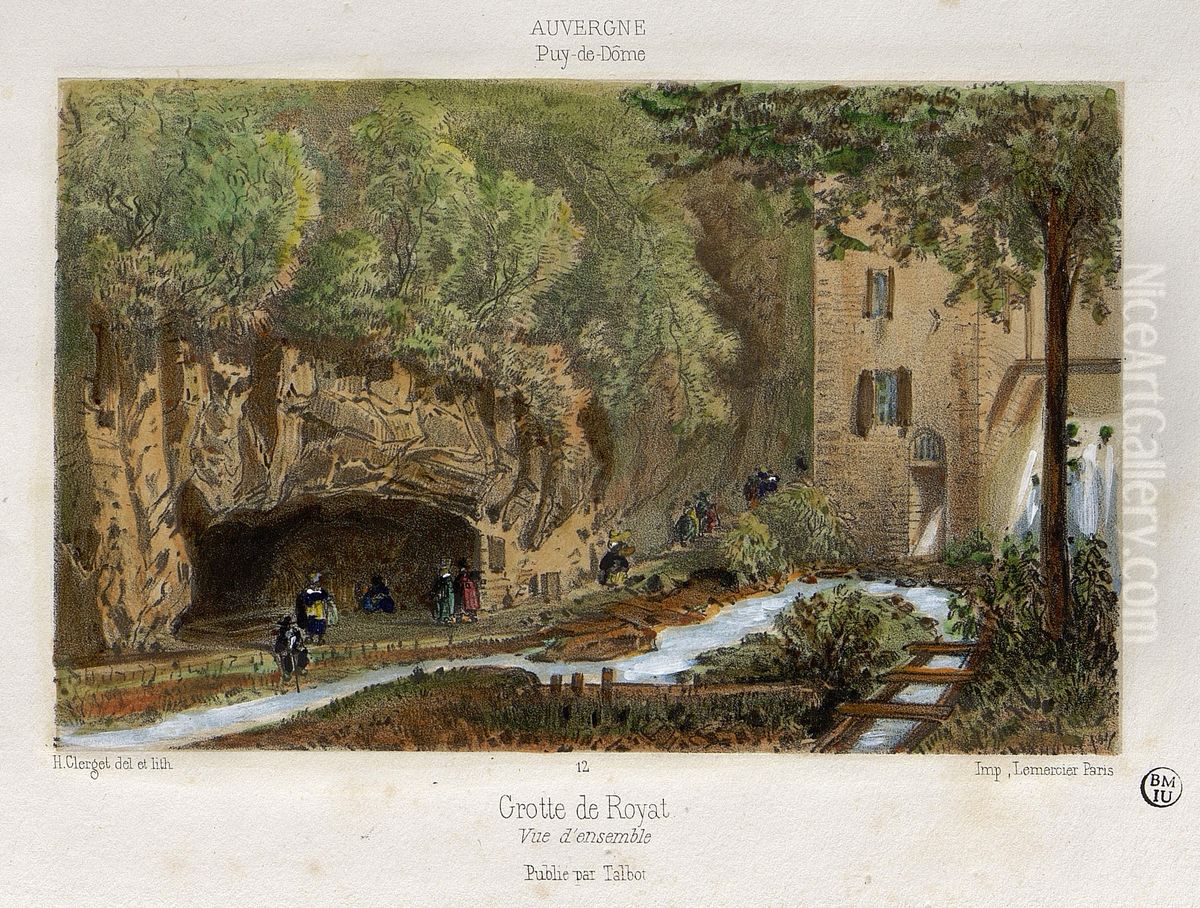 Grotte de Royat. Vue d'ensemble Oil Painting by Hubert Clerget