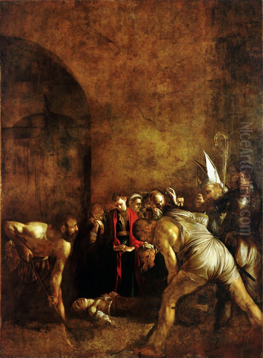 Burial of Saint Lucy by Caravaggio Oil Painting by Caravaggio