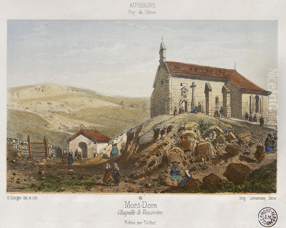 Mont Dore : Chapelle de Vassiviere Oil Painting by Hubert Clerget