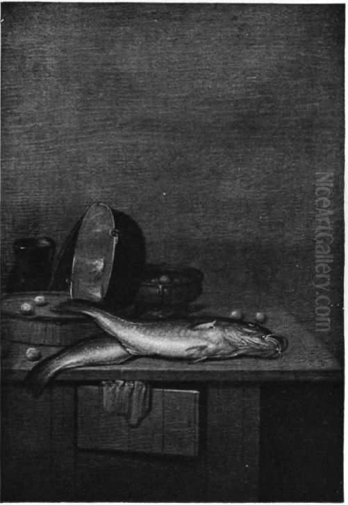 Still life with two fish Oil Painting by Jacob Gillig