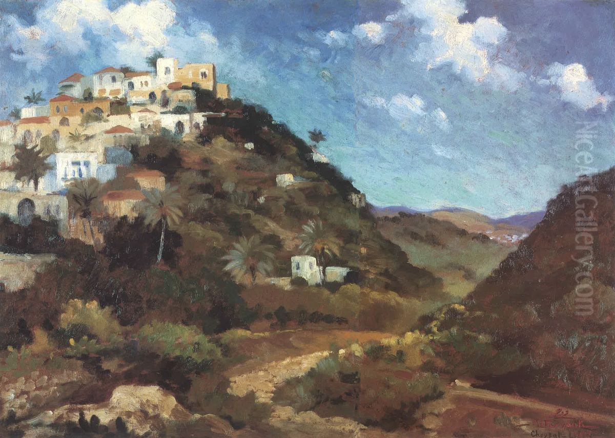 Choueifat: Tallet Al-Oumara. Oil Painting by Moustafa Farroukh