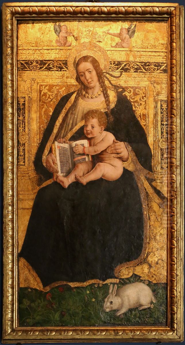 Madonna of the Rabbit Oil Painting by Hans Clemer