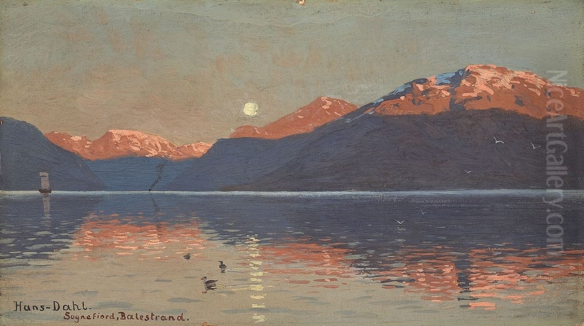 Der Sognefjord near Balestrand Oil Painting by Hans Dahl