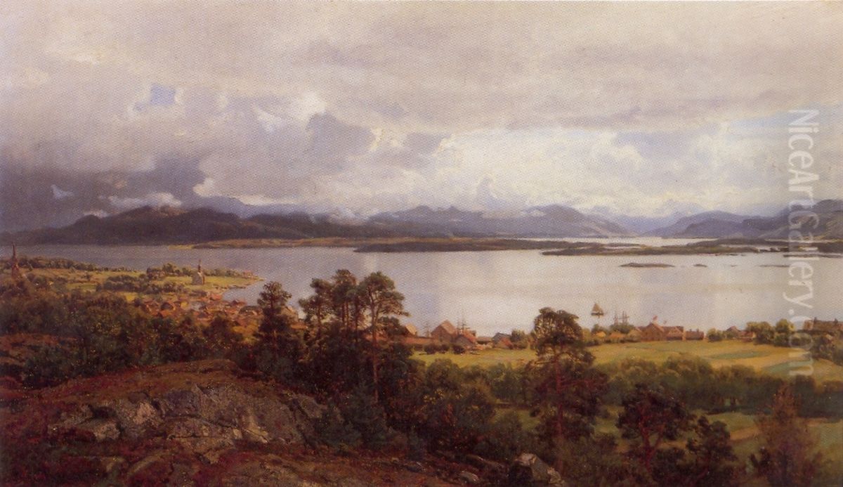 Molde Fra Utsikten Oil Painting by Hans Gude