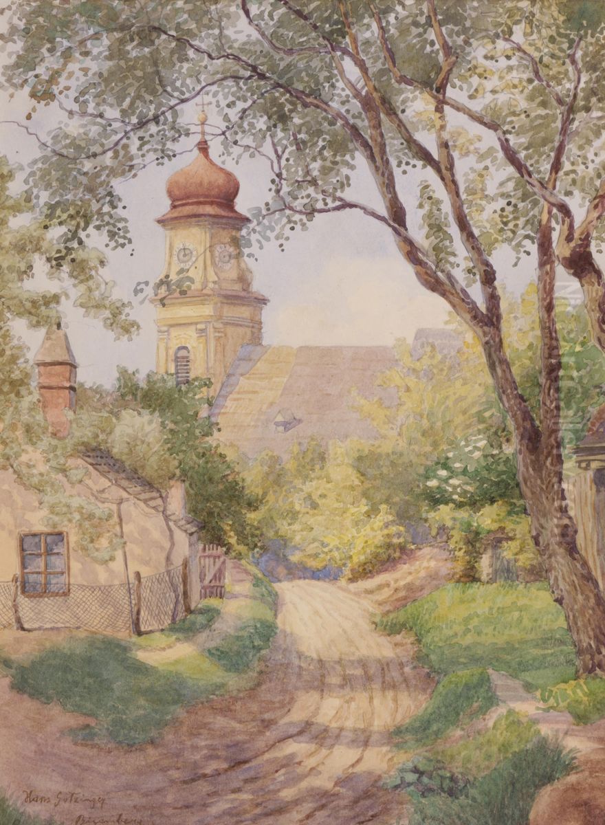 Bisamberg Oil Painting by Hans Gotzinger