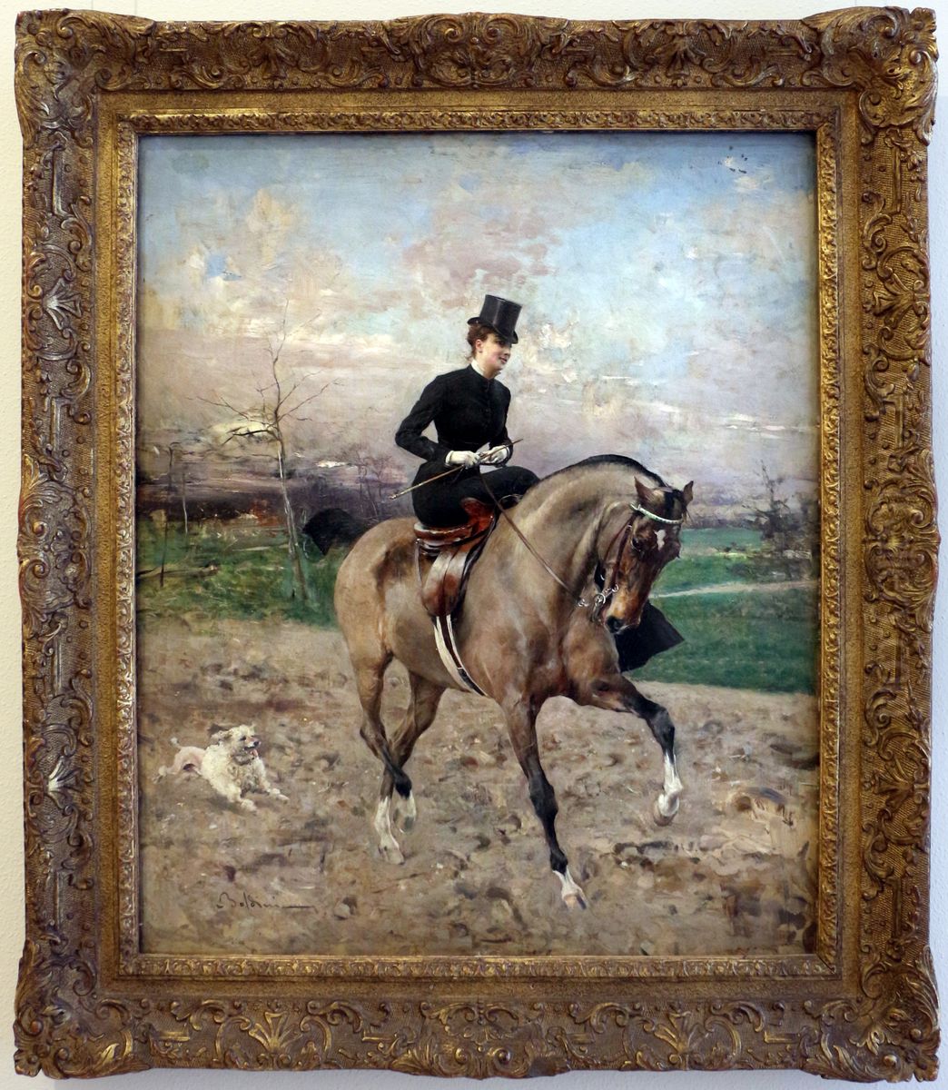 Alice Regnault a cheval Oil Painting by Giovanni Boldini