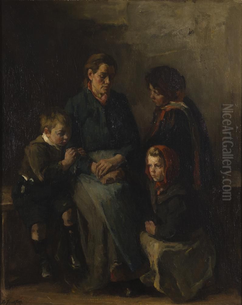 De nabestaanden Oil Painting by Eduard Frankfort