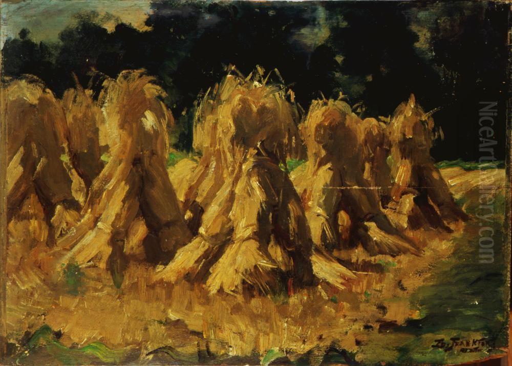 Korenschoven Oil Painting by Eduard Frankfort