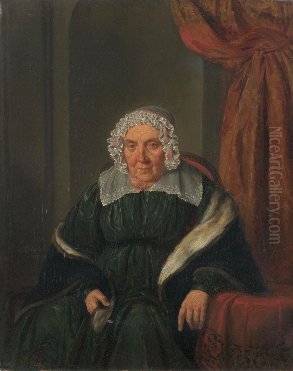 Portrait of Vrouwtje Salomon Cohen Oil Painting by Moritz Calisch