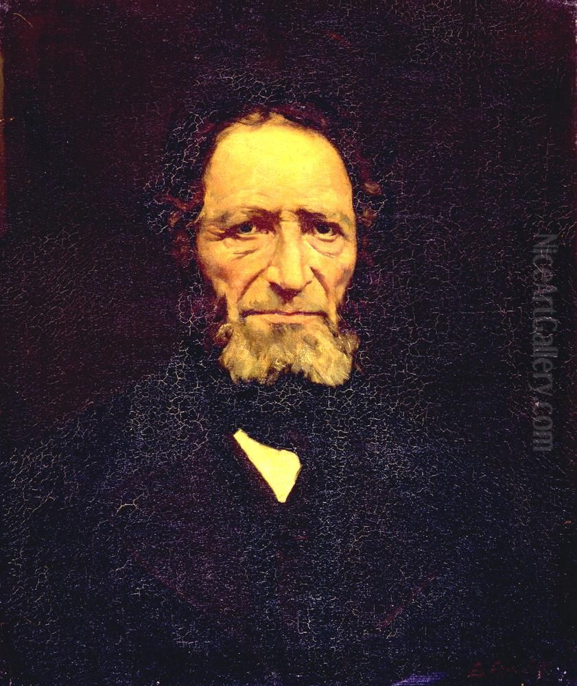 Portrait of Salomon Simon Frankfort (1817- ) Oil Painting by Eduard Frankfort